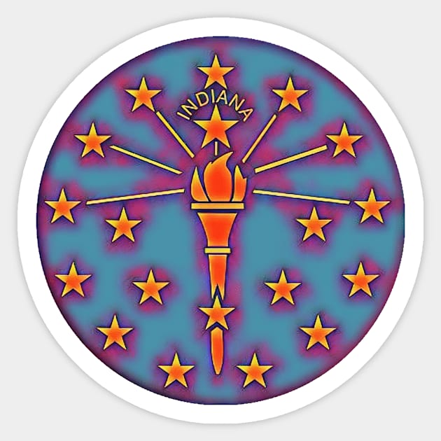 Flag of Indiana Sticker by Hoosierhomicide